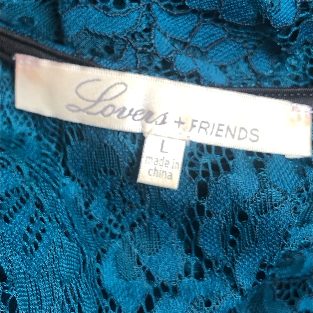 Lovers+Friends Teal Lace Romper - Picture 12 of 13